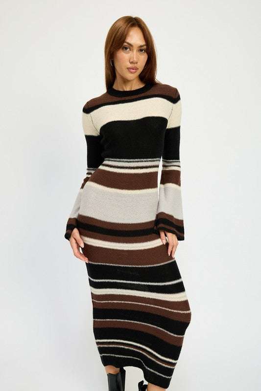 STRIPE MAXI BODYCON DRESS Meadeux