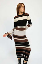 STRIPE MAXI BODYCON DRESS Meadeux