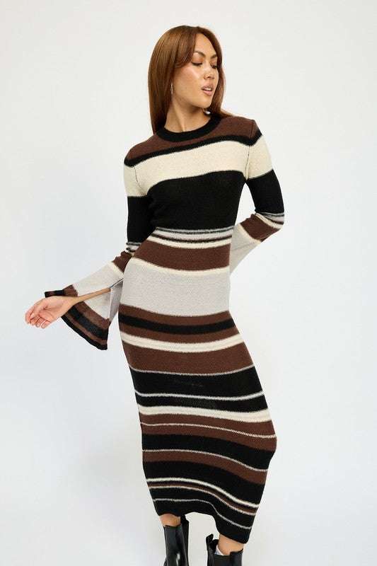 STRIPE MAXI BODYCON DRESS Meadeux