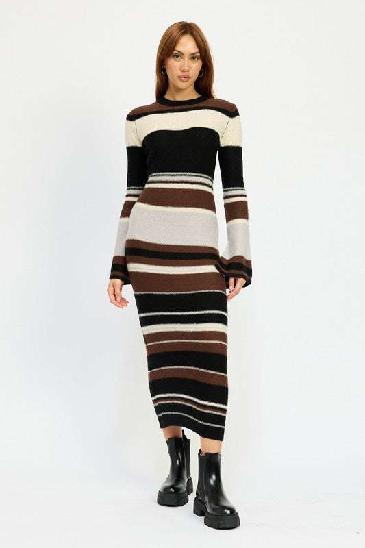 STRIPE MAXI BODYCON DRESS Meadeux