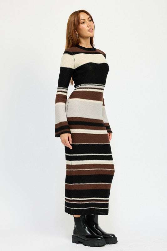 STRIPE MAXI BODYCON DRESS Meadeux