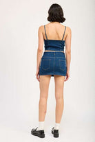 LACE UP MINI DENIM SKIRT Meadeux