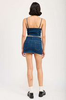 ZIP UP DENIM CORSET TOP Meadeux