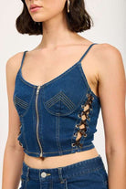 ZIP UP DENIM CORSET TOP Meadeux