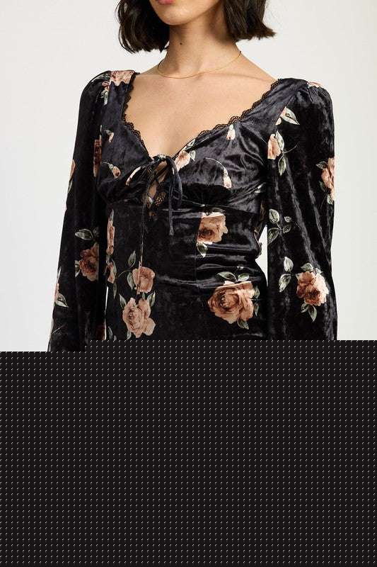 LACE UP FLORA DRESS WITH OPEN BACK Meadeux