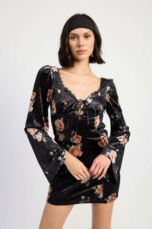 LACE UP FLORA DRESS WITH OPEN BACK Meadeux
