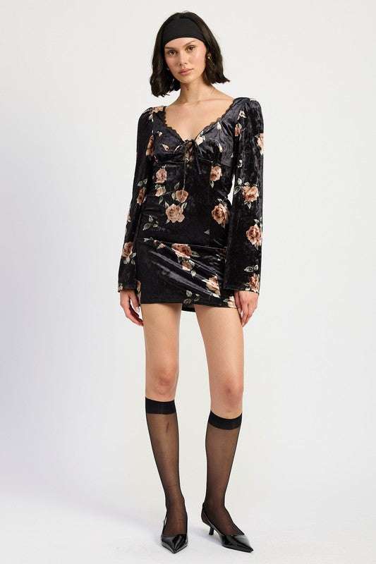 LACE UP FLORA DRESS WITH OPEN BACK Meadeux