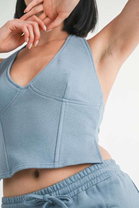 FRENCH TERRY HALTER TOP Meadeux