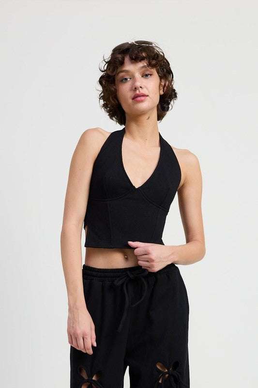 FRENCH TERRY HALTER TOP Meadeux