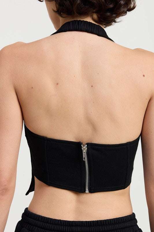 FRENCH TERRY HALTER TOP Meadeux