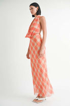 HALTER MAXI SATIN DRESS WITH OPEN BACK Meadeux