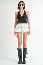 BABYDOLL HOT FIX HALTER TOP Meadeux