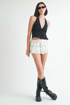 BABYDOLL HOT FIX HALTER TOP Meadeux