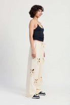 FRENCH TERRY PANTS WITH CUTOUT DETAIL Meadeux