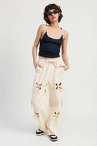 FRENCH TERRY PANTS WITH CUTOUT DETAIL Meadeux
