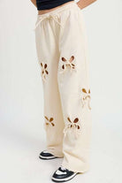 FRENCH TERRY PANTS WITH CUTOUT DETAIL Meadeux