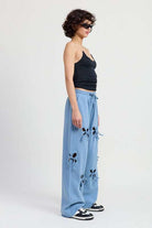 FRENCH TERRY PANTS WITH CUTOUT DETAIL Meadeux