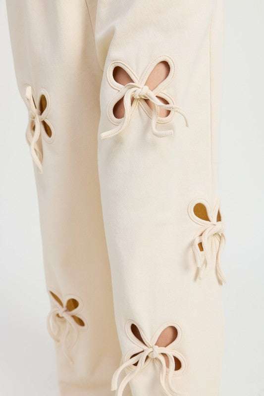 FRENCH TERRY PANTS WITH CUTOUT DETAIL Meadeux
