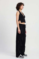 FRENCH TERRY PANTS WITH CUTOUT DETAIL Meadeux