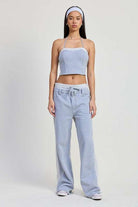 DOUBLE WAIST STRAIGHT LEG PANTS Meadeux