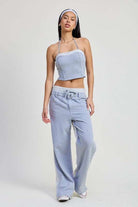 DOUBLE WAIST STRAIGHT LEG PANTS Meadeux