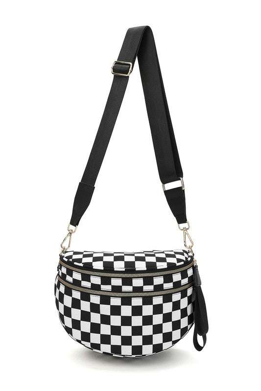 Frankie Oversize Double Zip Print Crescent Sling Meadeux