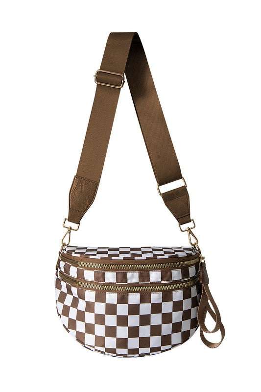 Frankie Oversize Double Zip Print Crescent Sling Meadeux