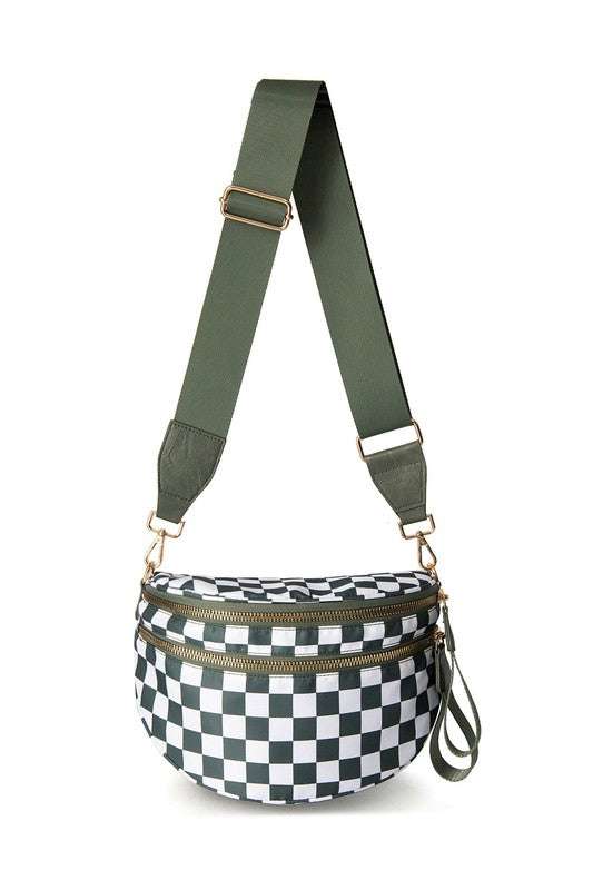 Frankie Oversize Double Zip Print Crescent Sling Meadeux