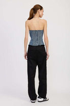 DENIM BUSTIER WITH BUCKLE Meadeux