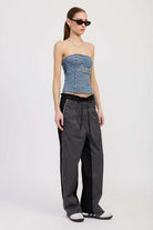 DENIM BUSTIER WITH BUCKLE Meadeux