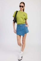 WRAPPED ASYMMETRICAL DENIM SKIRT Meadeux