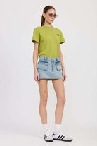 LOW WAIST DENIM MINI SKIRT WITH POCKETS Meadeux
