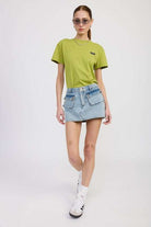LOW WAIST DENIM MINI SKIRT WITH POCKETS Meadeux