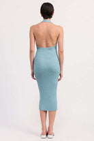 KNIT HALTER BODYCON MIDI DRESS Meadeux