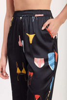 PRINTED SATIN WIDE LEG PANTS Meadeux