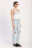 CONTRASTED HALTER NECK TOP Meadeux