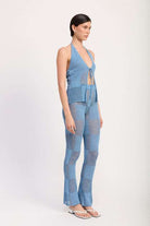 CROCHET HALTER TIE FRONT TOP Meadeux