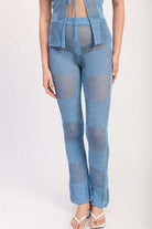 SHEER CROCHET FLARE PANTS Meadeux