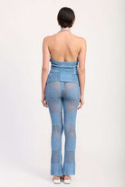 SHEER CROCHET FLARE PANTS Meadeux