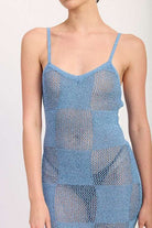 CONTRASTED MAXI SHEER DRESS Meadeux