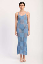 CONTRASTED MAXI SHEER DRESS Meadeux