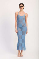 CONTRASTED MAXI SHEER DRESS Meadeux