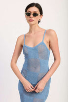 CONTRASTED MAXI SHEER DRESS Meadeux