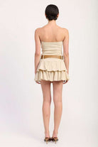 STRAPLESS TIERED MINI DRESS WITH BELT Meadeux