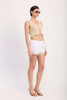 CROCHET BUTTON FRONT VEST TOP Meadeux