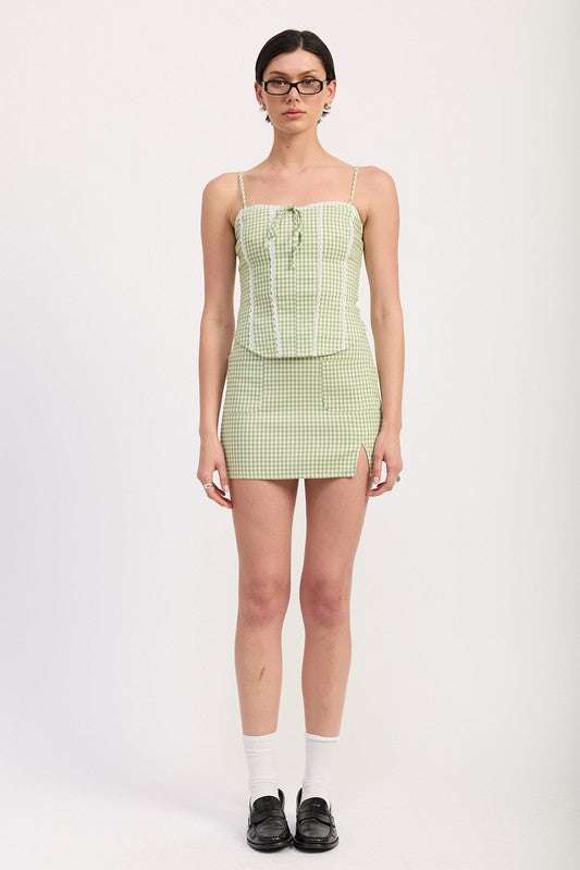MINI GINGHAM SKIRT WITH POCKETS Meadeux