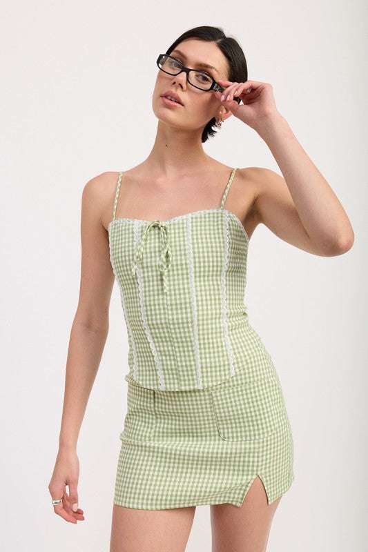 MINI GINGHAM SKIRT WITH POCKETS Meadeux