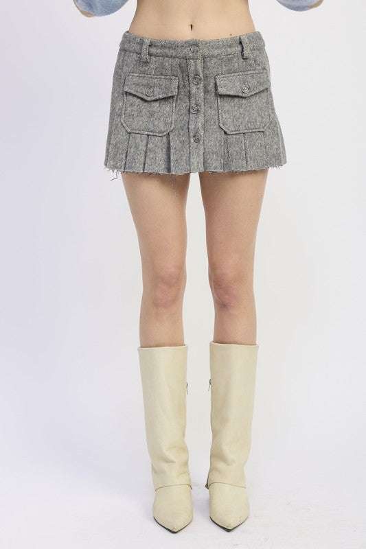 CARGO PLEATED MINI SKIRT Meadeux