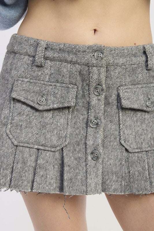 CARGO PLEATED MINI SKIRT Meadeux
