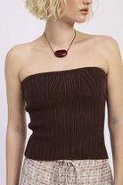 LACE UP TUBE SWEATER TOP Meadeux